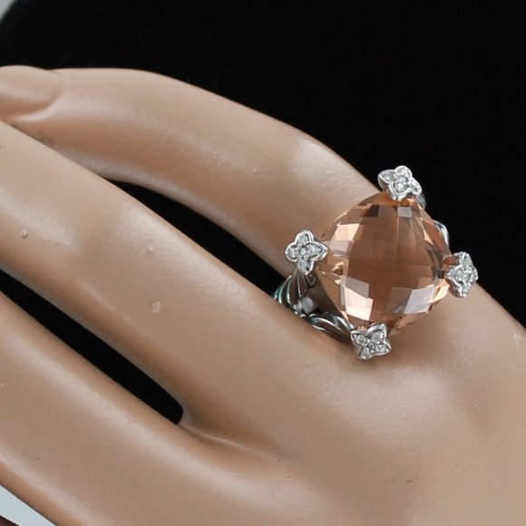 David Yurman Jewelry - SOLD-David Yurman Cushion On Point Morganite Ring